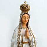 Estatua de la Virgen de Fatima 60cm Dorada – VII Sacramentos Colombia