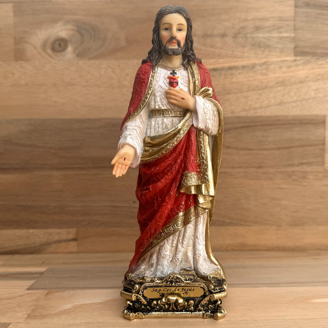 Estatua del Sagrado Corazón de Jesús 20cm Dorado – VII Sacramentos Colombia