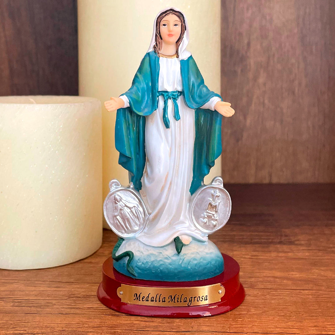 Estatua de la Virgen de la Medalla Milagrosa 12.5cm – VII Sacramentos Colombia