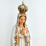 Estatua de la Virgen de Fátima 40cm Dorada – VII Sacramentos Colombia