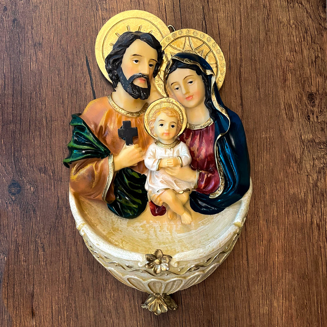 Placa de Pared con Pila para Agua de la Sagrada Familia – VII Sacramentos Colombia