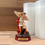 Estatua de San Miguel Arcángel Base Madera 10cm