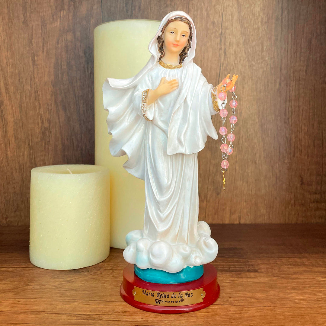 Estatua de la Virgen María Reina de la Paz 20cm – VII Sacramentos Colombia