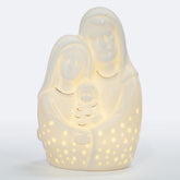 Lámpara de Porcelana Sagrada Familia (16cm) - Luz Cálida y Devoción