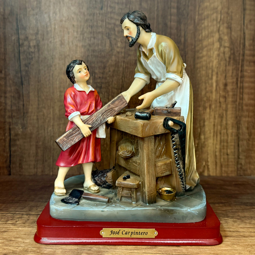 Estatua de San José Carpintero con el Niño de 16cm – VII Sacramentos Colombia