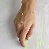 Pulsera Denario Perla Blanca
