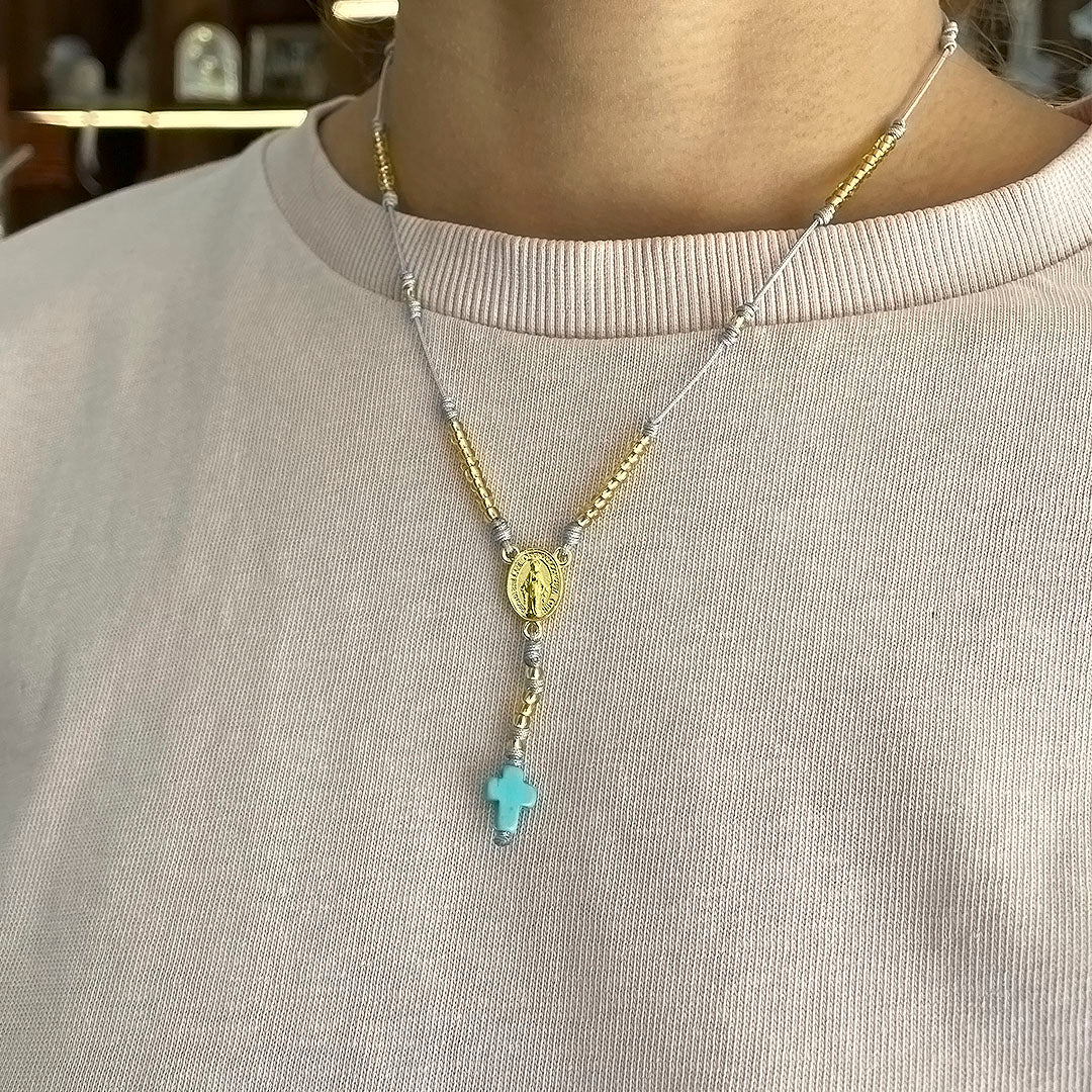 Rosario de Hilo con Mostacilla – VII Sacramentos Colombia