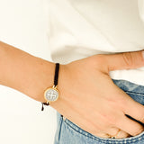 Pulsera Tejida con Medalla San Benito Bicolor
