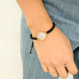 Pulsera Tejida con Medalla San Benito Bicolor