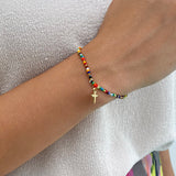 Pulsera Elástica con Dije Dorado x 2 Unidades