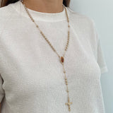 Rosario con Baño de Oro y Cruceta de Guadalupe Resinada – VII Sacramentos Colombia