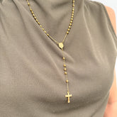 Rosario de Acero Dorado Mediano