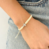 Pulsera Cruz Engastada Plateada