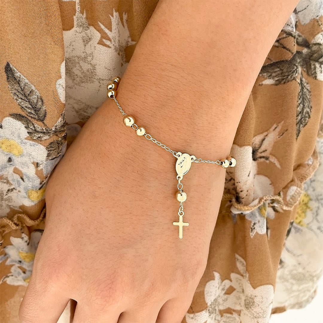 Pulsera Denario con Baño de Oro – VII Sacramentos Colombia