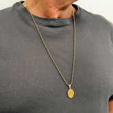 Cadena acero dorado con medalla de San José 68 cm accesorio religioso para hombre– VII Sacramentos Colombia