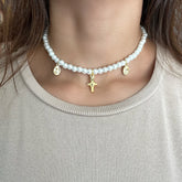 Collar Tres Medallas con Perlas – VII Sacramentos Colombia