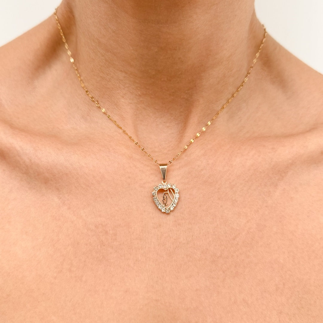 Collar Virgen con Corazón Engastado – VII Sacramentos Colombia