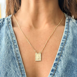 Escapulario en Oro Laminado Grande – Virgen del Carmen y Sagrado Corazón