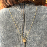 Escapulario en Oro Laminado Pequeño – Virgen del Carmen y Sagrado Corazón