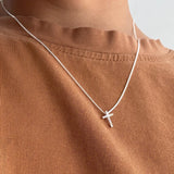 Cadena de Plata con Medalla de Cruz Engastada – 44 cm – VII Sacramentos Colombia