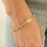 Pulsera Denario Tres Oros con Virgen Guadalupe Engastada – VII Sacramentos Colombia