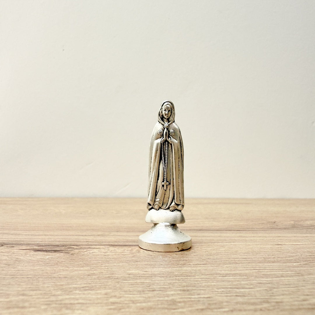 Estatua de la Virgen Rosa Mistica en metal – figura religiosa católica para altar o decoración