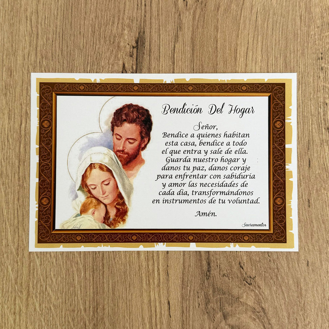 Lámina de Oración de Bendición del Hogar Pequeña – VII Sacramentos Colombia