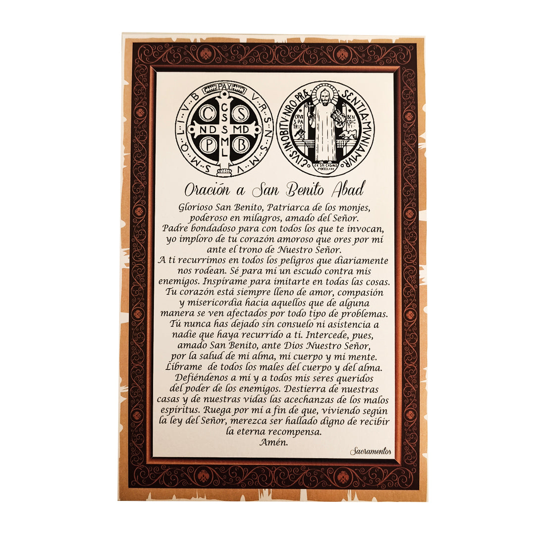 Lámina de Oración de San Benito – VII Sacramentos Colombia