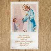 Paquete de 12 Estampas para Primera Comunión Niño con Jesús – VII Sacramentos Colombia