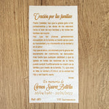 Tarjeta recordatorio para misa de difunto personalizada con oración y nombre – estampa conmemorativa 10 x 5 cm