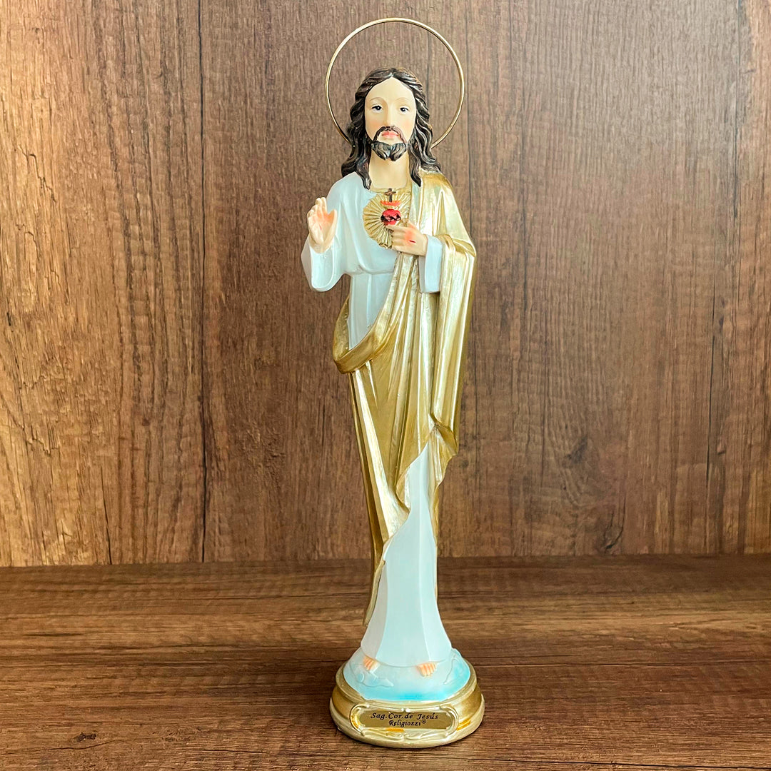 Estatua Del Sagrado Corazón De Jesús Estilizada De 30cm – VII Sacramentos Colombia