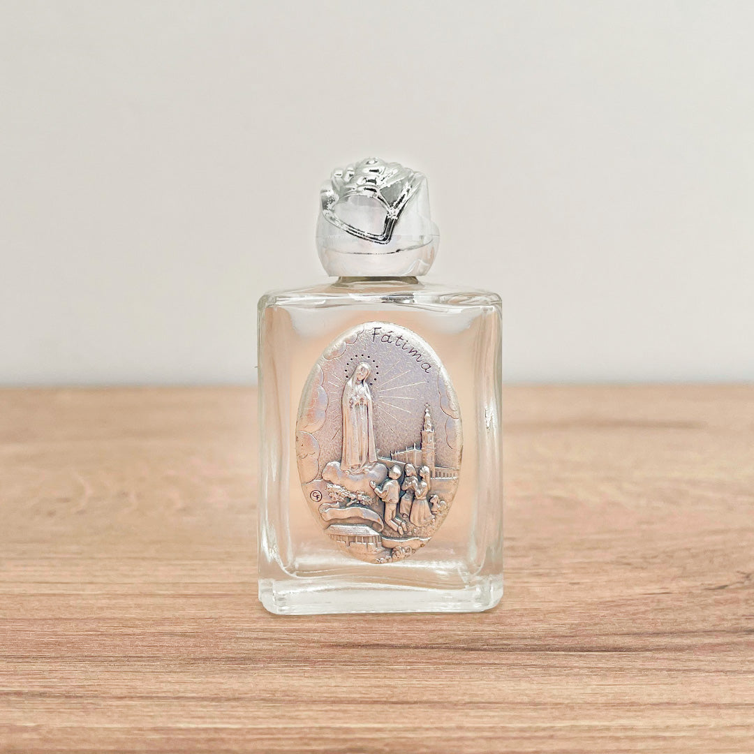 Frasco para Agua Bendita con Imagen de la Virgen de Fátima – VII Sacramentos Colombia