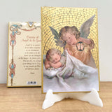 Retablo en Madera para Colgar con Imagen del Ángel de la Guarda y Oración – VII Sacramentos Colombia