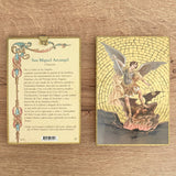 Retablo en Madera para Colgar con Imagen de San Miguel Arcángel y Oración