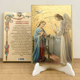 Retablo en Madera para Colgar con Imagen del Arcángel San Gabriel y Oración – VII Sacramentos Colombia
