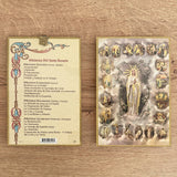 Retablo en Madera para Colgar con Imagen de la Virgen y los Misterios del Rosario