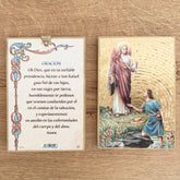 Retablo en Madera para Colgar con Imagen del Arcángel San Rafael y Oración – VII Sacramentos Colombia