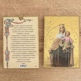 Retablo en Madera para Colgar con Imagen de la Virgen del Carmen y Oración