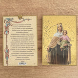 Retablo en Madera para Colgar con Imagen de la Virgen del Carmen y Oración – VII Sacramentos Colombia