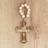 Cruz Última Cena en Madera con Denario – VII Sacramentos Colombia
