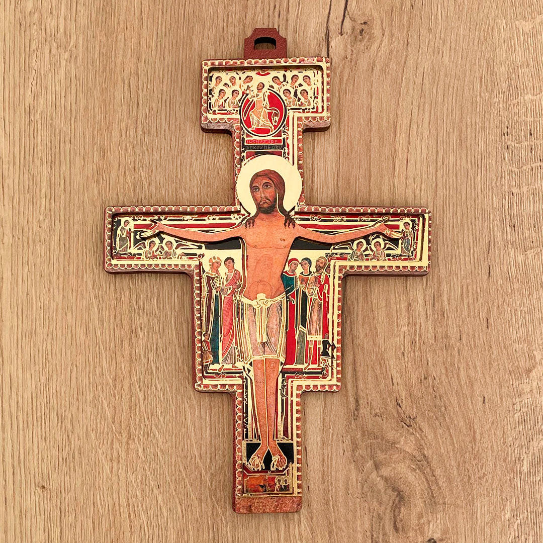 Cruz San Francisco en Madera para Colgar Grande – VII Sacramentos Colombia