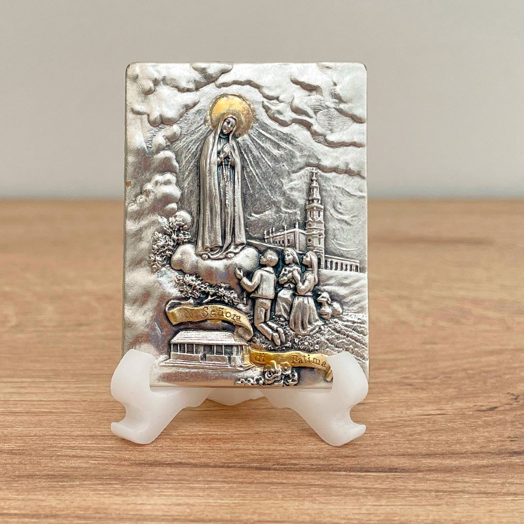 Placa Aplique Tipo Oratorio Virgen de Fatima – VII Sacramentos Colombia
