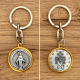 Llavero Medalla Bicolor Virgen Milagrosa