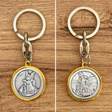 Llavero Medalla Bicolor Ángel de la Guarda y San Miguel Arcángel – VII Sacramentos Colombia