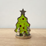 Pesebre Árbol de Navidad con Vitral Verde – 6.5 cm – VII Sacramentos Colombia