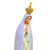 Estatua de la Virgen de Fátima con Manto Sensible al Clima - 28 cm (11”)