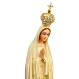 Estatua de la Virgen de Fátima con Acabado Envejecido - 60 cm (23.6”) – VII Sacramentos Colombia