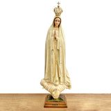 Estatua de la Virgen de Fátima con Acabado Envejecido - 60 cm (23.6”) – VII Sacramentos Colombia