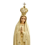 Estatua de la Virgen de Fátima con Acabado Envejecido - 60 cm (23.6”) – VII Sacramentos Colombia