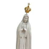 Estatua de la Virgen de Fátima Simple con Manto Escarchado - 28 cm (11”) – VII Sacramentos Colombia